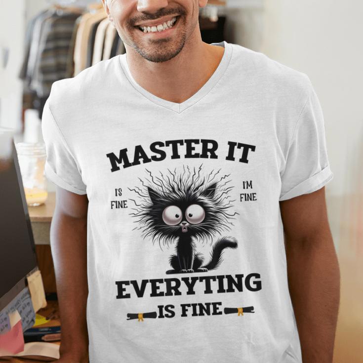Masters Mastered It Graduate Master Degree Graduation Men's V-Neck T-Shirt
