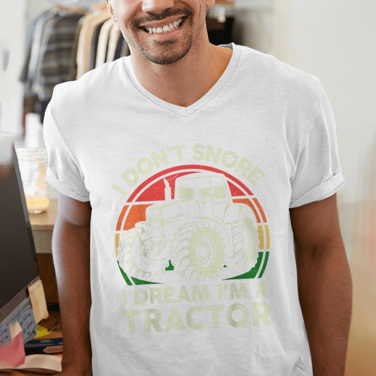 Men I Don't Snore I Dream I'm Tractor Farmer Dad Men's V-Neck T-Shirt