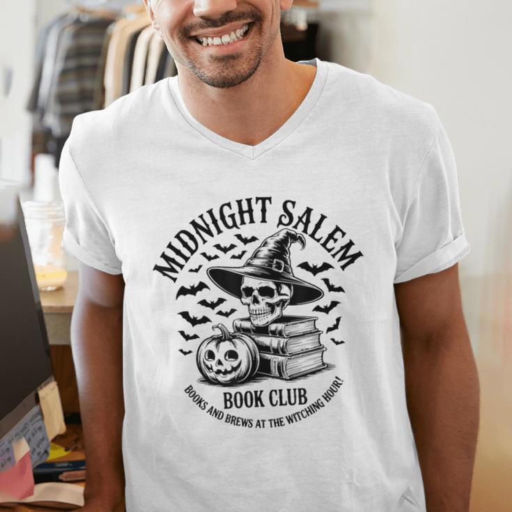 Midnight Salem Book Club Witchy Reads Men's V-Neck T-Shirt Midnight Salem Book Club Witchy Reads Men's V-Neck T-Shirt