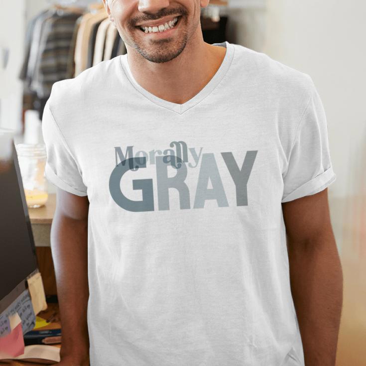 Morally Gray Shirt Cute Romance Novel Reader Smut Book Premium Men's V-Neck T-Shirt