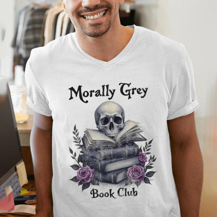 Morally Grey Book Club Gothic Vintage Style Men's V-Neck T-Shirt Morally Grey Book Club Gothic Vintage Style Men's V-Neck T-Shirt