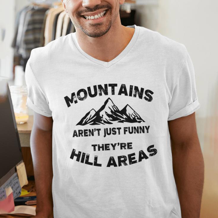Mountains Aren't They'Re Hill Areas Dad Joke Word Pun Small Men's V-Neck T-Shirt Mountains Aren't They'Re Hill Areas Dad Joke Word Pun Small Men's V-Neck T-Shirt