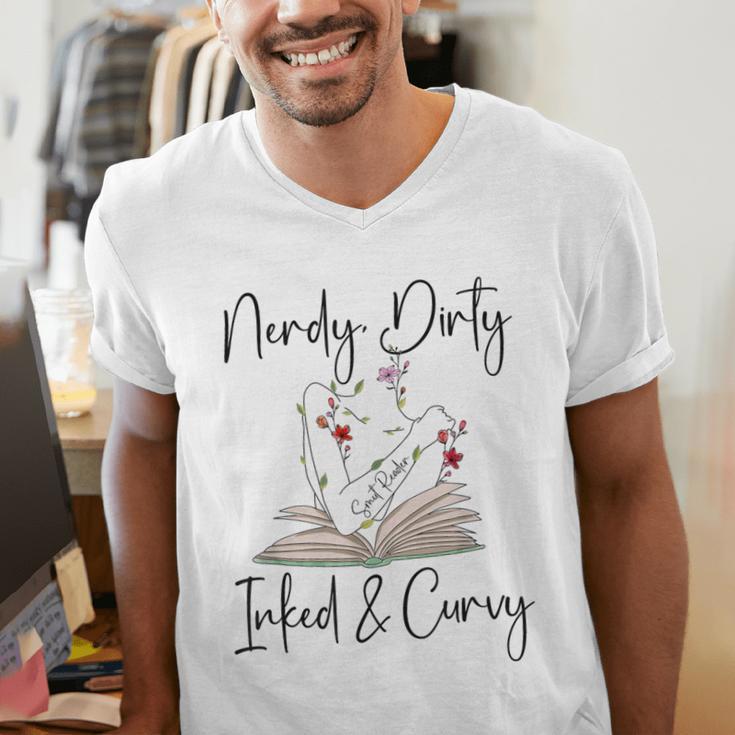 Nerdy Dirty Inked & Curvy ShirtSmutty Book TeesSmut Reader Men's V-Neck T-Shirt