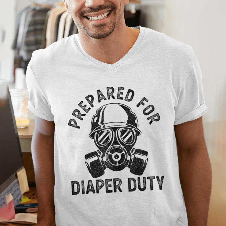 New Dad Prepared For Diaper Duty Men's V-Neck T-Shirt