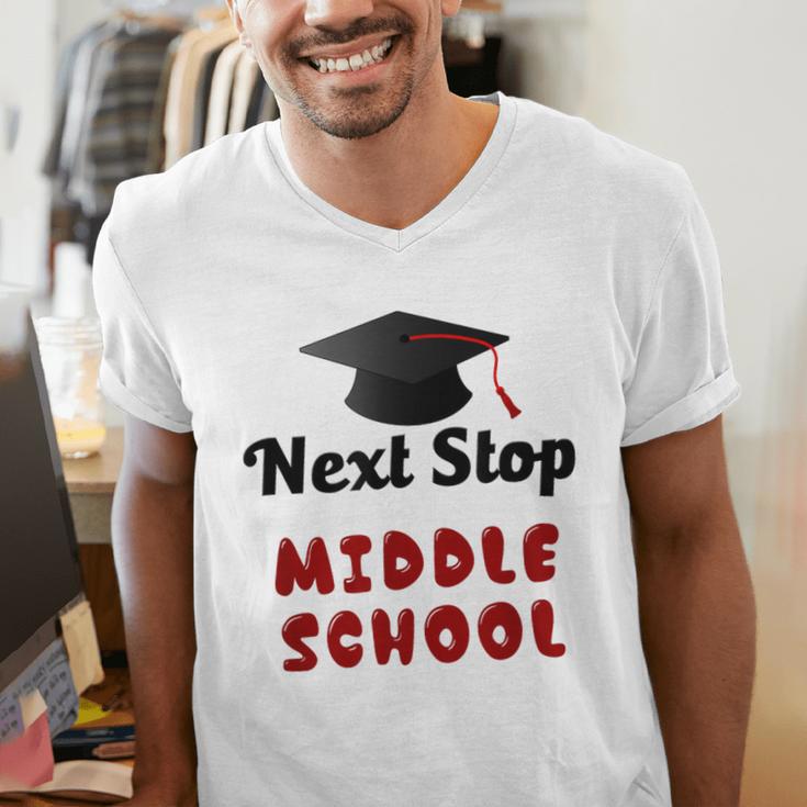 Next Stop Middle School Graduation Men's V-Neck T-Shirt