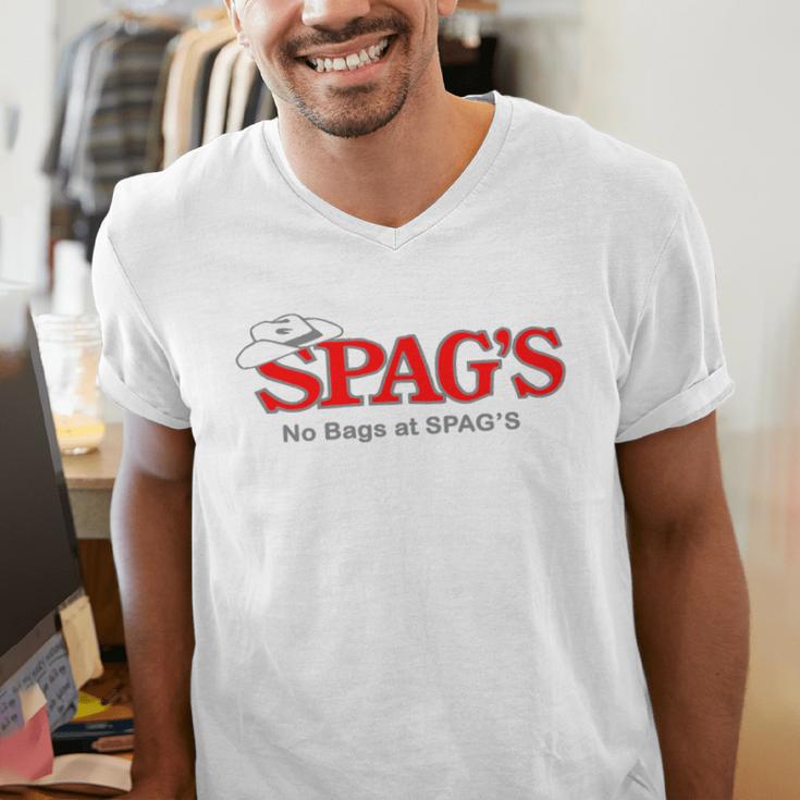 No Bags At SPAG'S Shrewsbury Defunct Store Nostalgia Vintage Premium Tri-Blend Men's V-Neck T-Shirt No Bags At SPAG'S Shrewsbury Defunct Store Nostalgia Vintage Premium Tri-Blend Men's V-Neck T-Shirt