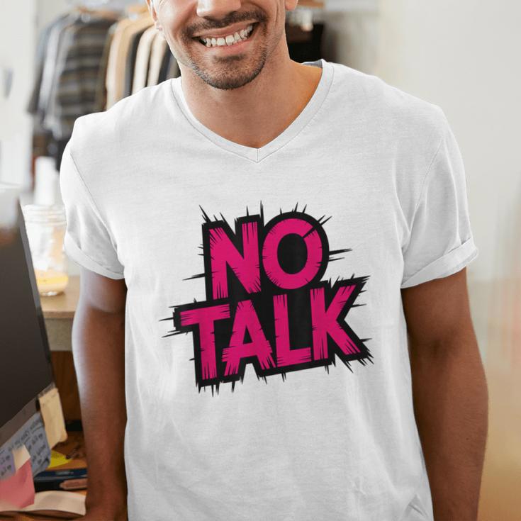 No Small Talk Zone – Introvert Quote Men's V-Neck T-Shirt No Small Talk Zone – Introvert Quote Men's V-Neck T-Shirt