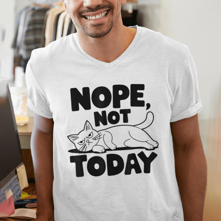 Nope Not Today Antisocial Introvert Cat Lover Men Women Kids Men's V-Neck T-Shirt Nope Not Today Antisocial Introvert Cat Lover Men Women Kids Men's V-Neck T-Shirt