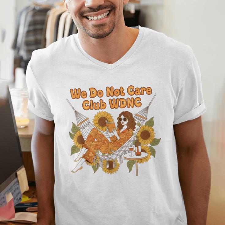 We Do Not Care Club WDNC Reading Book Boho Floral Men's V-Neck T-Shirt