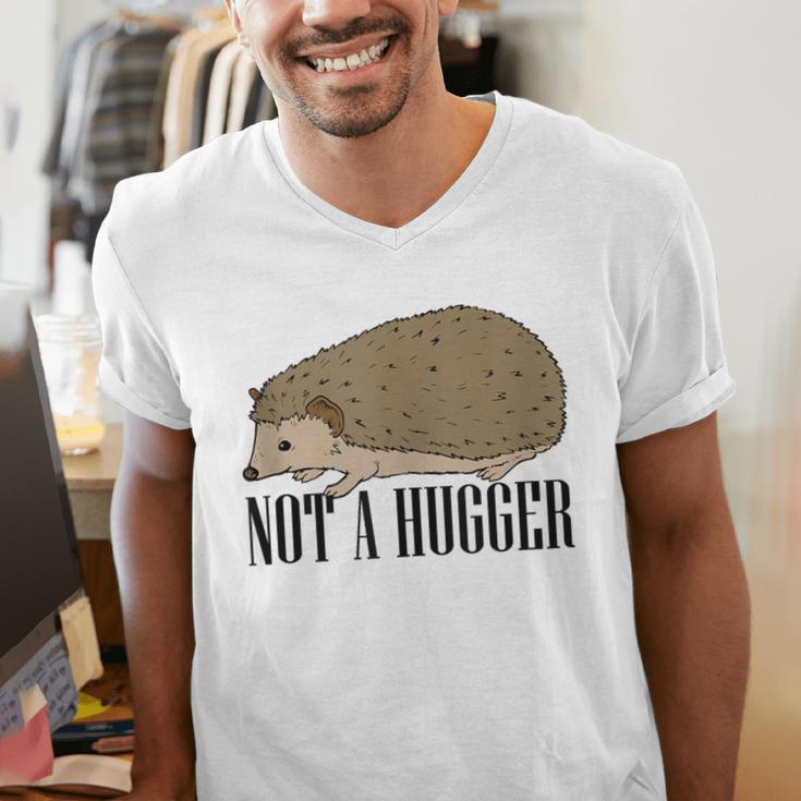 Not A Hugger Hedgehog Introvert Sarcasm Antisocial Men's V-Neck T-Shirt Not A Hugger Hedgehog Introvert Sarcasm Antisocial Men's V-Neck T-Shirt