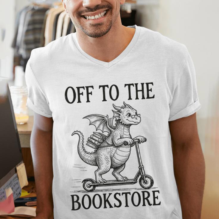 Off To The Bookstore Reading Bookworm Men's V-Neck T-Shirt