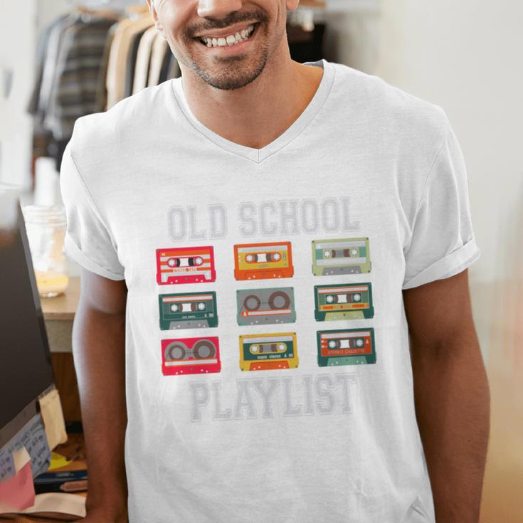Old School Playlist Nostalgia Vibes Cassette Men's V-Neck T-Shirt