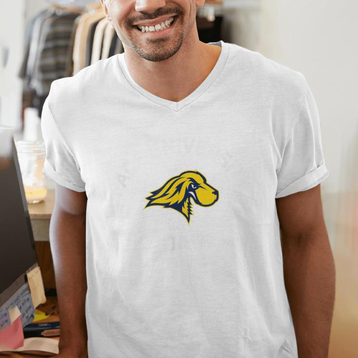 Pace University Setters Arched Dad Men's V-Neck T-Shirt
