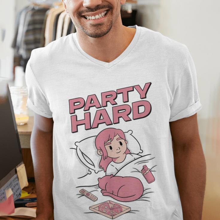 Party Hard Comfortable Stay At Home Introvert Men's V-Neck T-Shirt Party Hard Comfortable Stay At Home Introvert Men's V-Neck T-Shirt