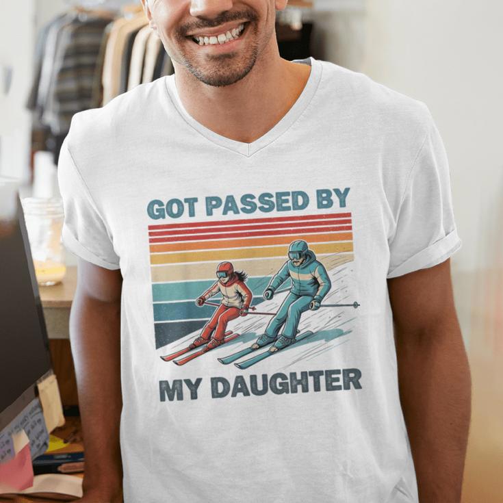 Got Passed By My Daughter Skiing Dad Men's V-Neck T-Shirt
