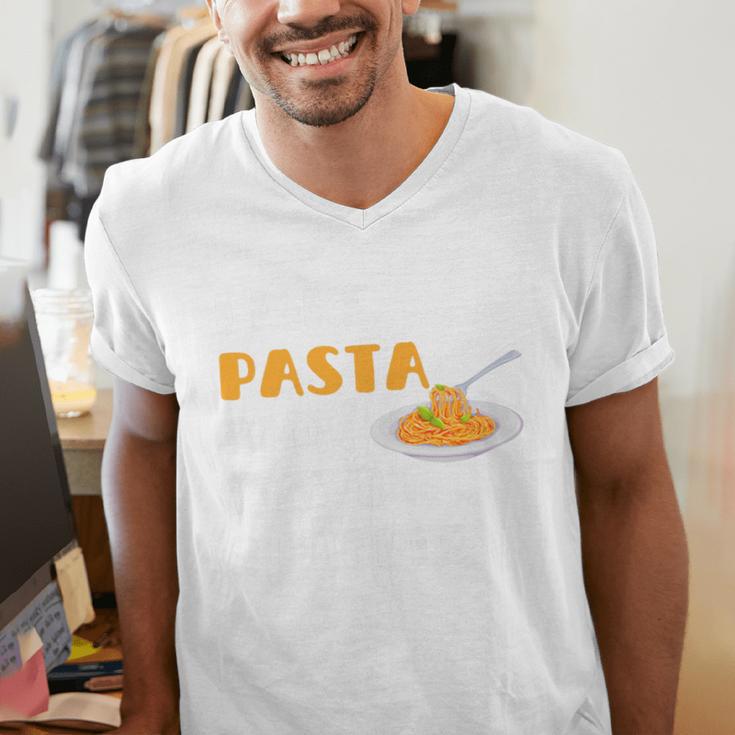 I Like Pasta And Maybe 3 People Introvert Foodie Premium Men's V-Neck T-Shirt