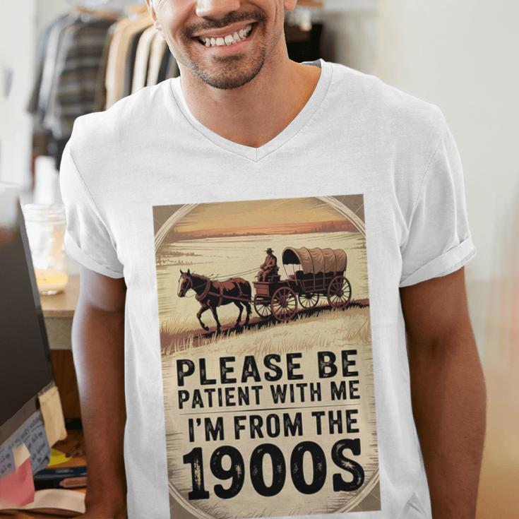 Be Patient With Me I'm From The 1900s Birthday Retirement Premium Tri-Blend Men's V-Neck T-Shirt Be Patient With Me I'm From The 1900s Birthday Retirement Premium Tri-Blend Men's V-Neck T-Shirt