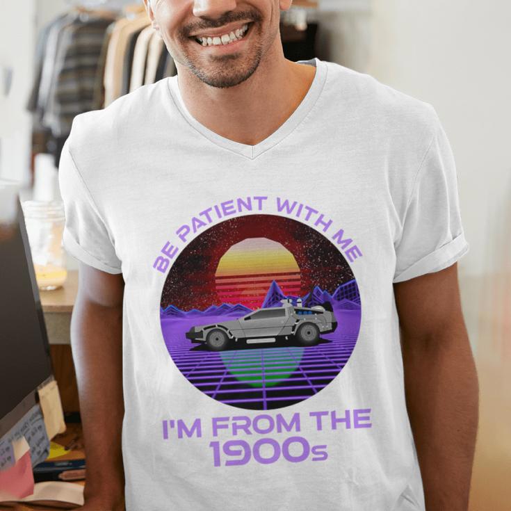 Be Patient With Me I'm From The 1900s Synthwave Premium Men's V-Neck T-Shirt