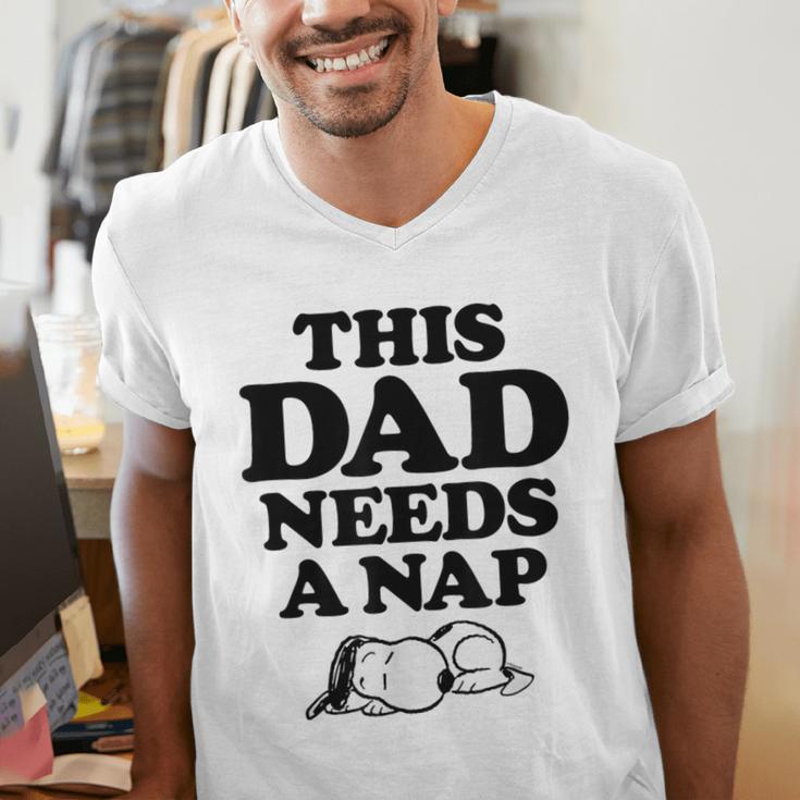 Peanuts This Dad Needs A Nap Men's V-Neck T-Shirt