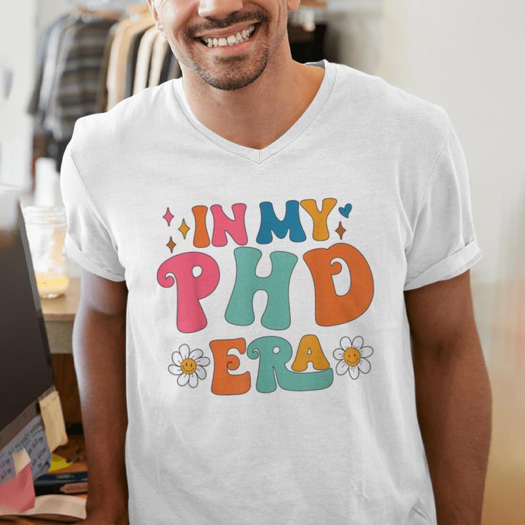 In My Phd Era Groovy Phd Graduation Future Doctor Men's V-Neck T-Shirt