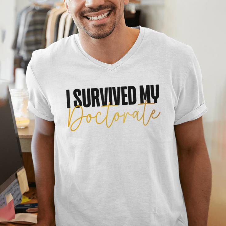 Phd Graduation Doctorate Degree Dissertation Masteral Grad Men's V-Neck T-Shirt