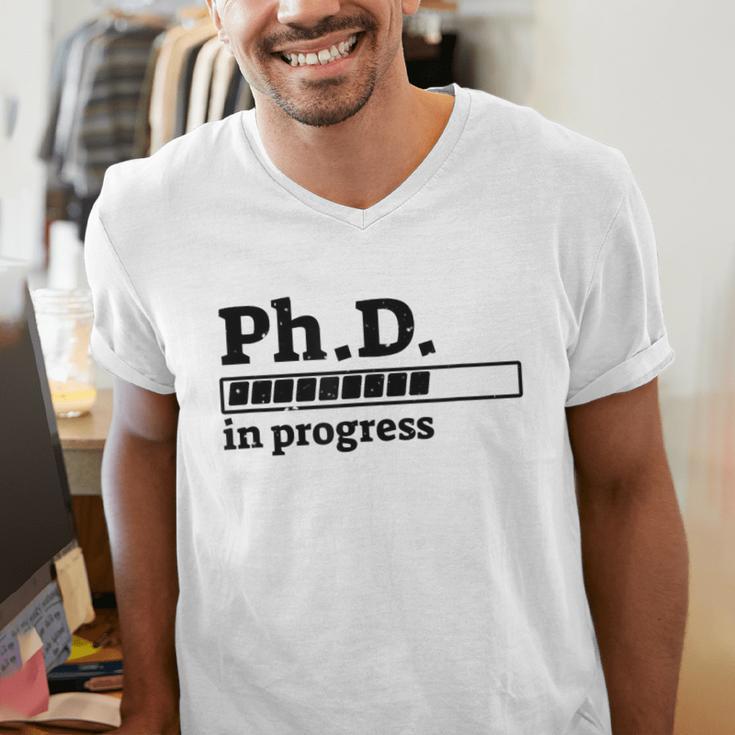 PhD In Progress Graduation Progress Bar Shirt Men's V-Neck T-Shirt
