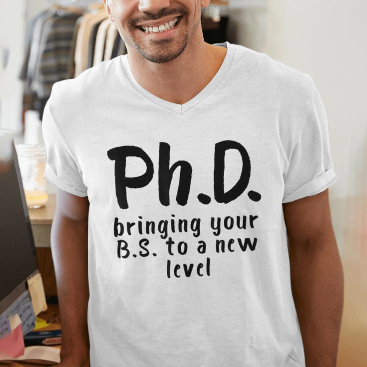 Phd Shirt Bs Doctorate Graduation Doctoral Men's V-Neck T-Shirt