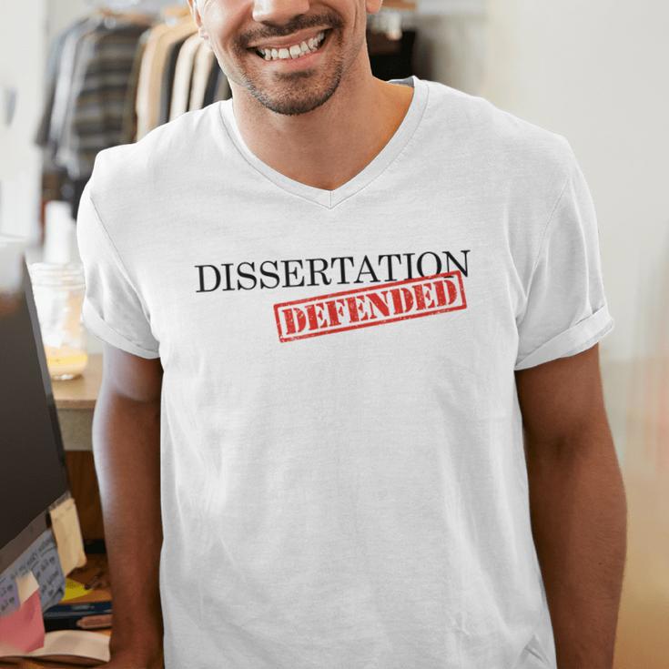 PhD Thesis Defense Graphic Doctoral Graduation Men's V-Neck T-Shirt