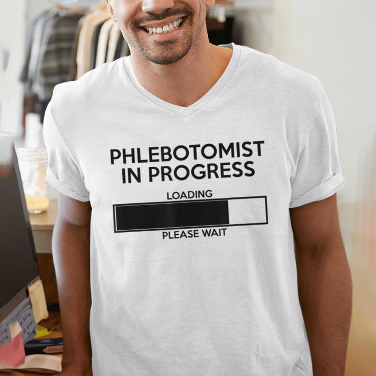 Phlebotomist In Progress Phlebotomy School Graduation Men's V-Neck T-Shirt