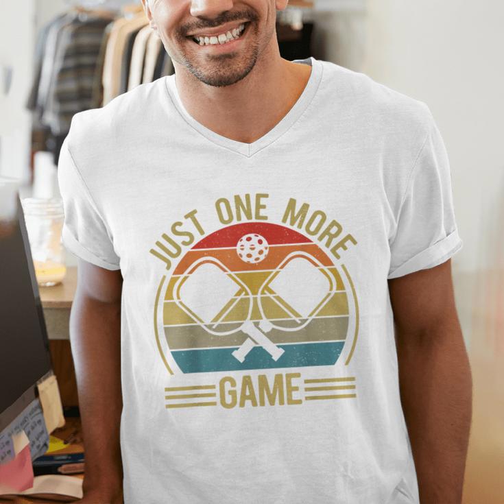 Pickleball-Shirt Just One More Game Dad Mom Women Men Men's V-Neck T-Shirt Pickleball-Shirt Just One More Game Dad Mom Women Men Men's V-Neck T-Shirt