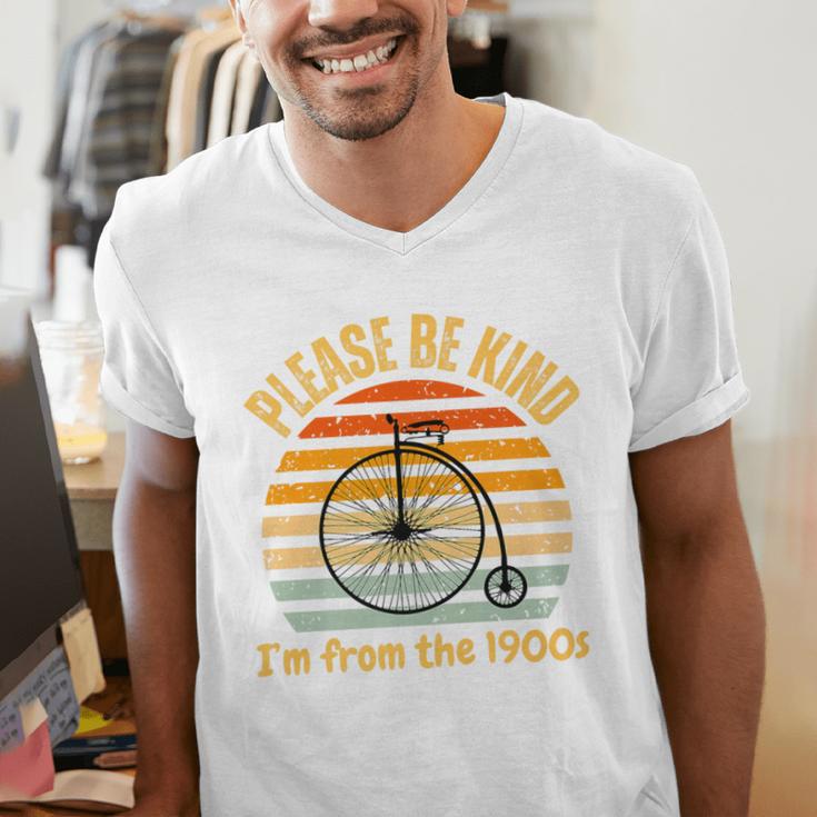 Please Be Kind I'm From The 1900s Penny Farthing Premium Men's V-Neck T-Shirt