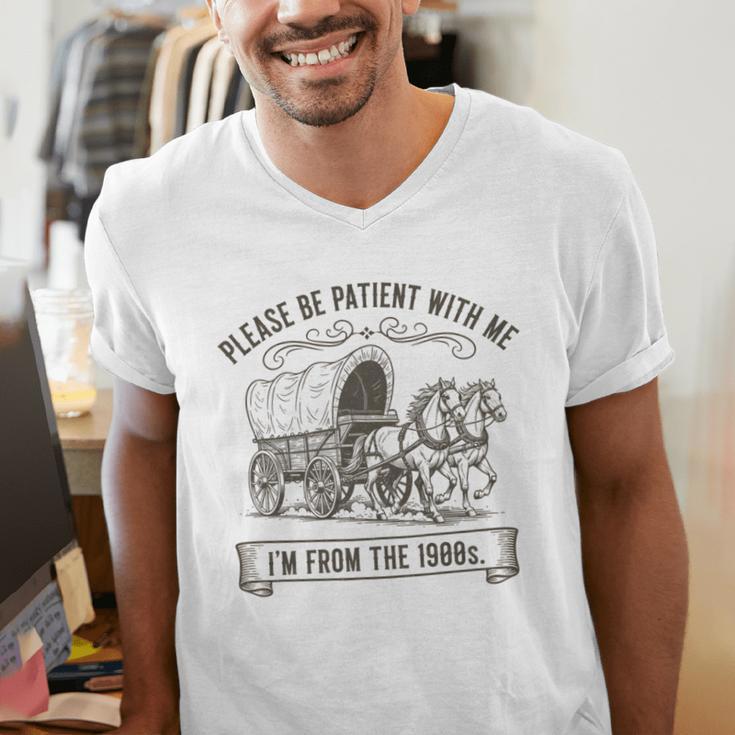 Please Be Patient With Me I'm From The 1900s Boomer Men's V-Neck T-Shirt Please Be Patient With Me I'm From The 1900s Boomer Men's V-Neck T-Shirt