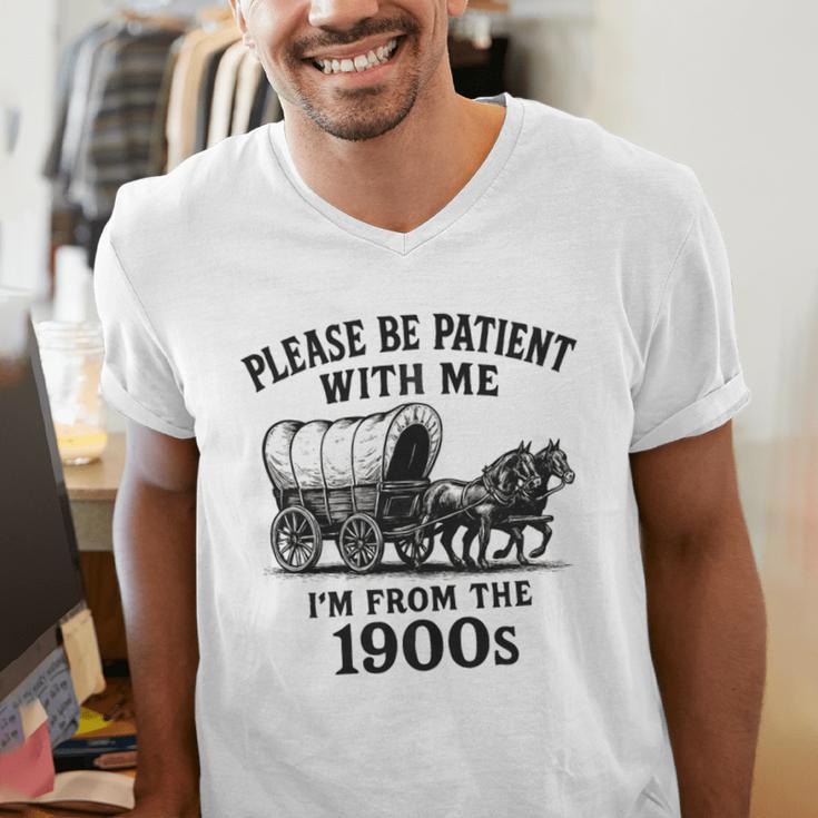 Please Be Patient With Me I'm From The 1900s Boomer Premium Tri-Blend Men's V-Neck T-Shirt