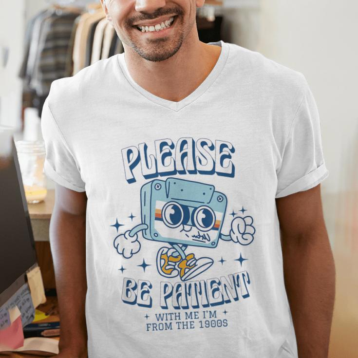 Please Be Patient With Me I'm From The 1900s Cassette Retro Men's V-Neck T-Shirt
