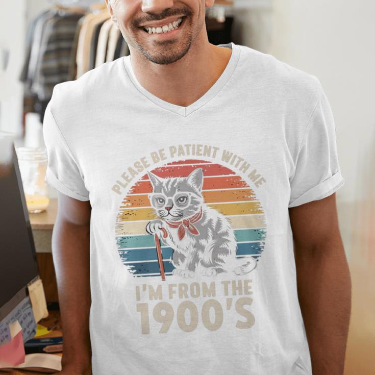 Please Be Patient With Me I'm From The 1900s Cat Premium Men's V-Neck T-Shirt