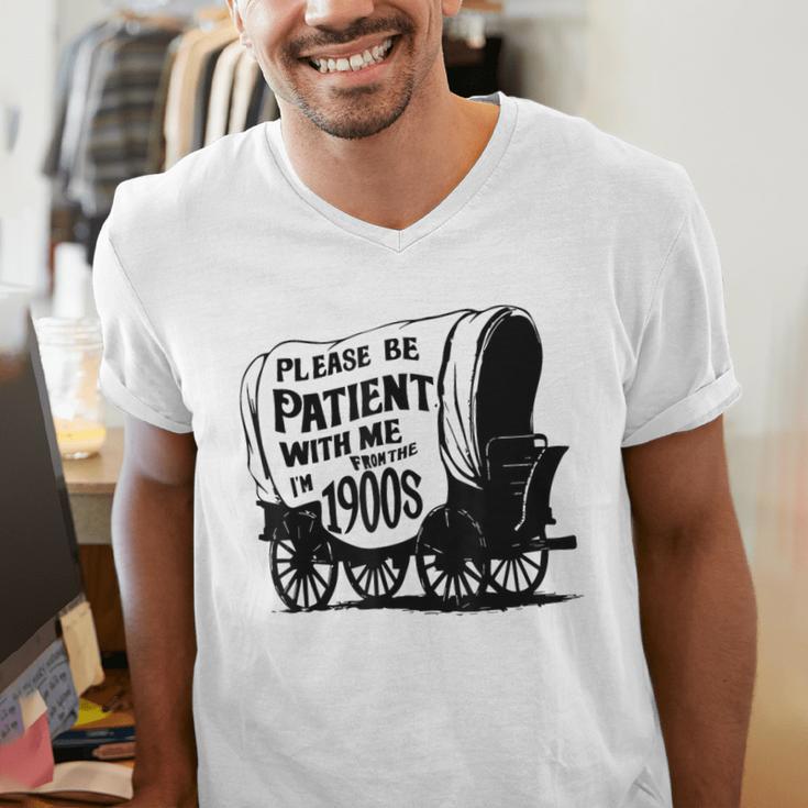 Please Be Patient With Me I'm From The 1900s Covered Wagon Men's V-Neck T-Shirt