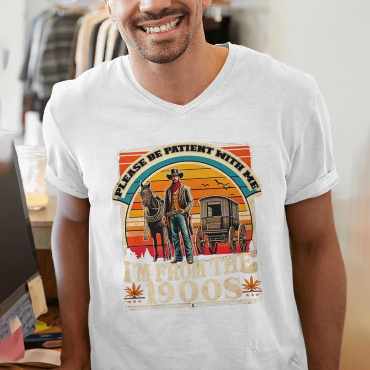 Please Be Patient With Me I'm From The 1900s Cowboy Premium Men's V-Neck T-Shirt