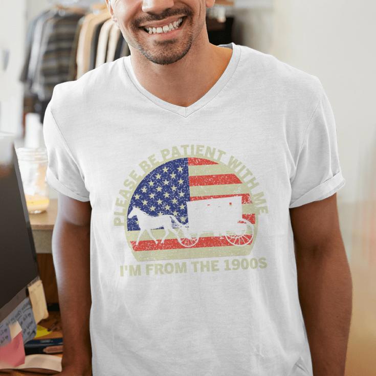 Please Be Patient With Me I'm From The 1900s Dad Vintage Premium Men's V-Neck T-Shirt Please Be Patient With Me I'm From The 1900s Dad Vintage Premium Men's V-Neck T-Shirt