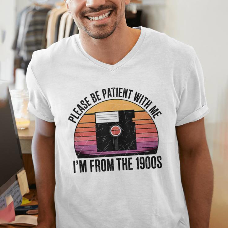 Please Be Patient With Me I'm From The 1900s Floppy Disk Men's V-Neck T-Shirt Please Be Patient With Me I'm From The 1900s Floppy Disk Men's V-Neck T-Shirt