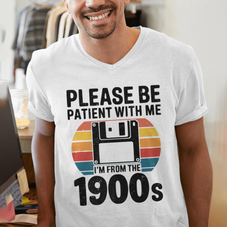 Please Be Patient With Me I'm From The 1900s Floppy Disk Premium Men's V-Neck T-Shirt Please Be Patient With Me I'm From The 1900s Floppy Disk Premium Men's V-Neck T-Shirt