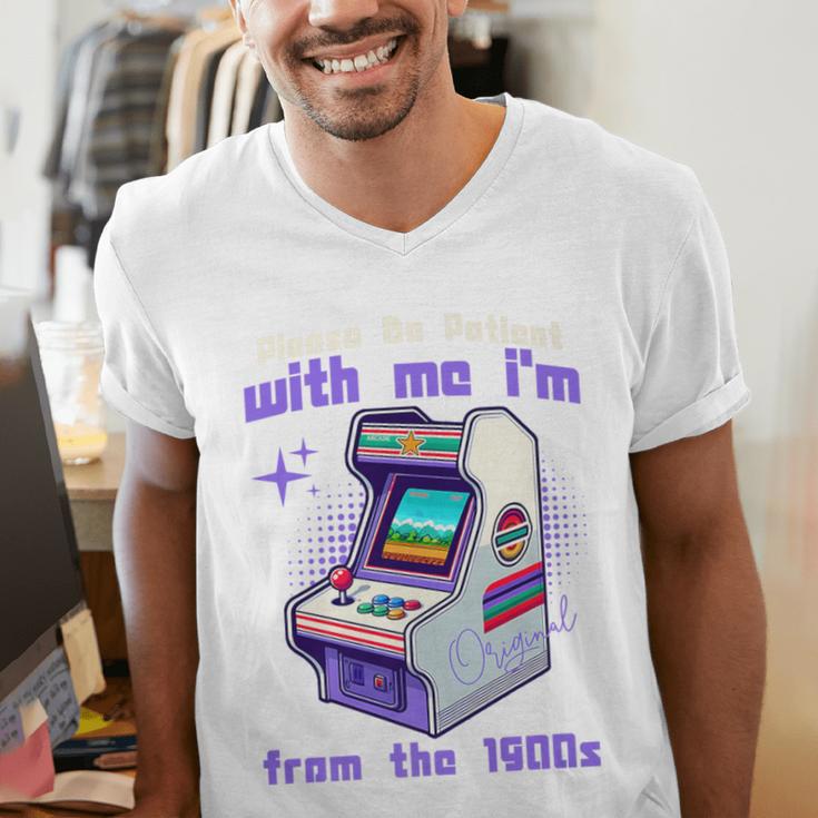 Please Be Patient With Me I'm From The 1900s Gamer Gaming Premium Men's V-Neck T-Shirt