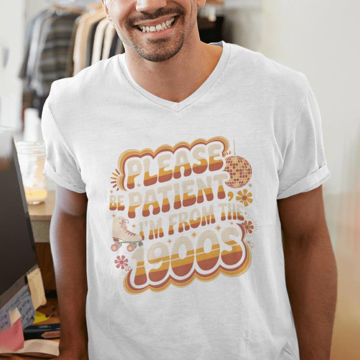 Please Be Patient I'm From The 1900s Groovy Women Premium Men's V-Neck T-Shirt