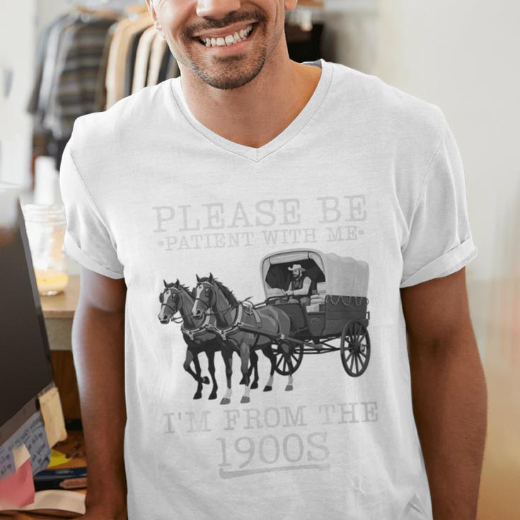 Please Be Patient With Me I'm From The 1900s Humorous Saying Premium Tri-Blend Men's V-Neck T-Shirt Please Be Patient With Me I'm From The 1900s Humorous Saying Premium Tri-Blend Men's V-Neck T-Shirt
