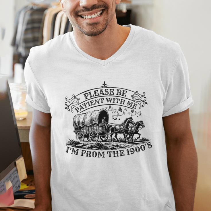 Please Be Patient With Me I'm From The 1900s For Men Women Premium Tri-Blend Men's V-Neck T-Shirt Please Be Patient With Me I'm From The 1900s For Men Women Premium Tri-Blend Men's V-Neck T-Shirt