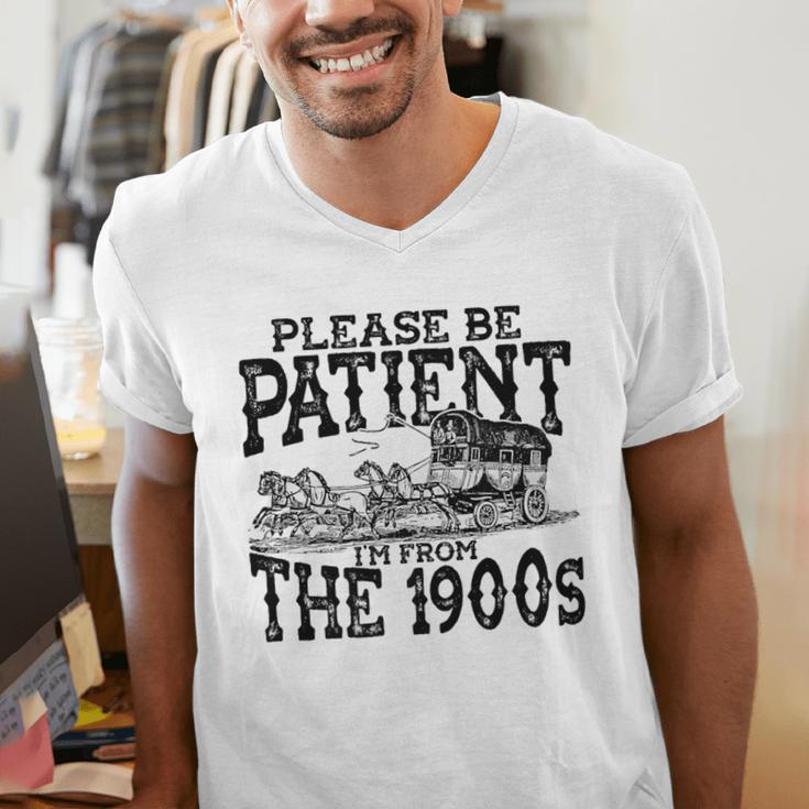 Please Be Patient With Me I'm From The 1900s Old Vintage Premium Men's V-Neck T-Shirt