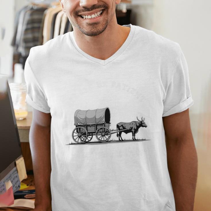 Please Be Patient I'm From The 1900s Oxen And Wagon Premium Men's V-Neck T-Shirt