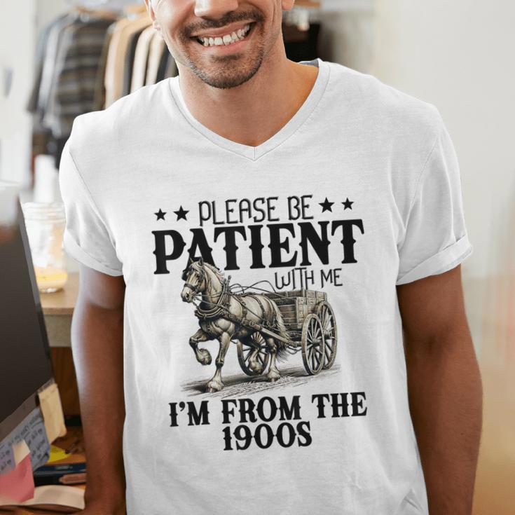 Please Patient I'm From The 1900s Quote Vintage Horse Men's V-Neck T-Shirt Please Patient I'm From The 1900s Quote Vintage Horse Men's V-Neck T-Shirt