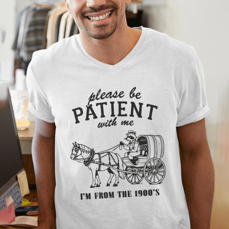 Please Be Patient I'm From The 1900s Raccoon Lover Premium Men's V-Neck T-Shirt