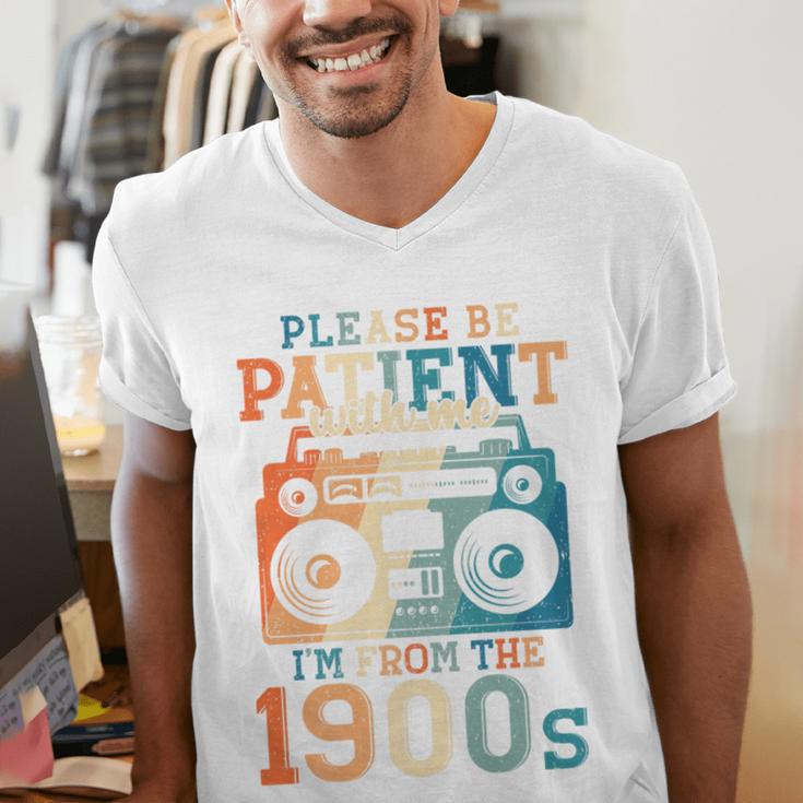 Please Be Patient With Me I'm From The 1900s Retro 90s Dad Premium Men's V-Neck T-Shirt