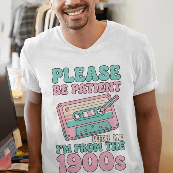Please Be Patient With Me I'm From The 1900s Retro Cassette Men's V-Neck T-Shirt